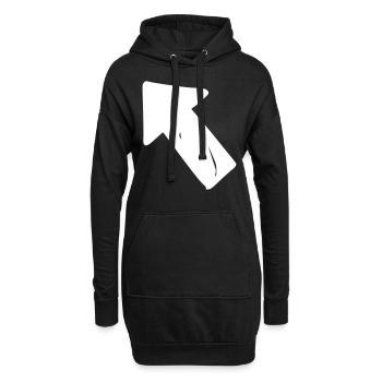 Pfeil Zeichnung Skizze weiß - Hoodie-Kleid - Schwarz - Vorne