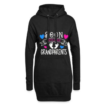 Bald werden wir Oma und Opa, Wir werden Großeltern - Hoodie-Kleid - Schwarz - Vorne