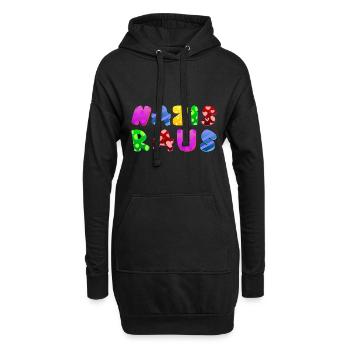 AfD stoppen gegen rechts Demokratie Vielfalt links - Hoodie-Kleid - Schwarz - Vorne