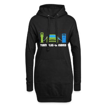 Team Plug-In-Hybrid: Grünes Fahren - Hoodie-Kleid - Schwarz - Vorne