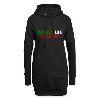 Women life freedom - Hoodie-Kleid - Schwarz - Vorne