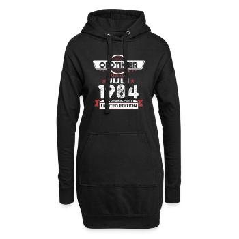 39th Birthday Man Oldtimer Juillet 1984 - Sweat-shirt à capuche long Femme - noir - Devant