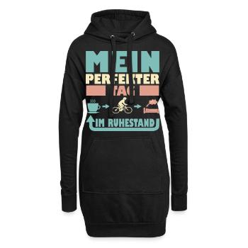 Rente Rentner Ruhestand Fahrrad fahren Spruch - Hoodie-Kleid - Schwarz - Vorne