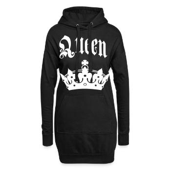 KING & QUEEN Krone Partnerlook - Hoodie-Kleid - Schwarz - Vorne