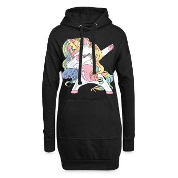 Tamponner un cadeau de licorne - Sweat-shirt à capuche long Femme - noir - Devant