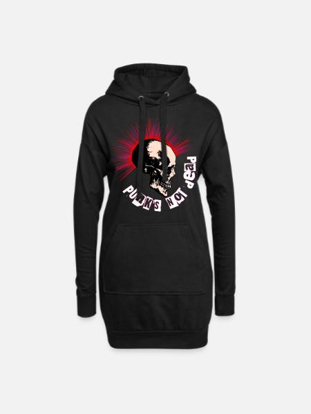 Punk ist nicht tot - Hoodie-Kleid - Schwarz