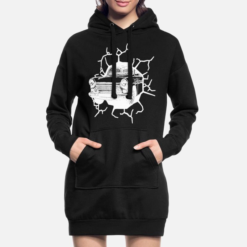 Trabi  Oldtimer Mauerfall Ostalgie Ossi Hoodie-Kleid