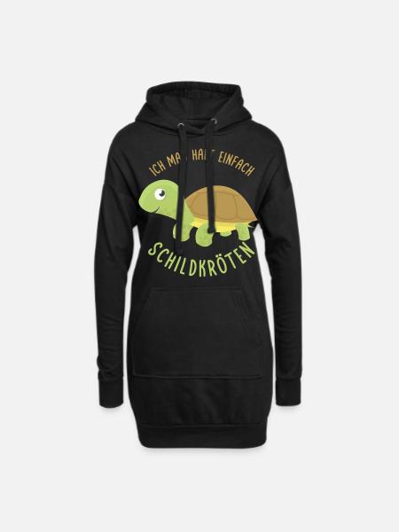 Schildkröten - Hoodie-Kleid - Schwarz