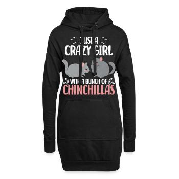 Chinchilla Liebhaber | Chinchillas Tiere Geschenke - Hoodie-Kleid - Schwarz - Vorne