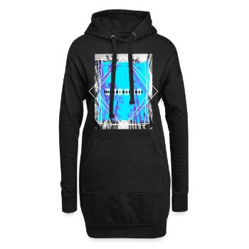 Malaga Spanien Stadt Skyline Sommer Urlaub Palmen - Hoodie-Kleid - Schwarz - Vorne