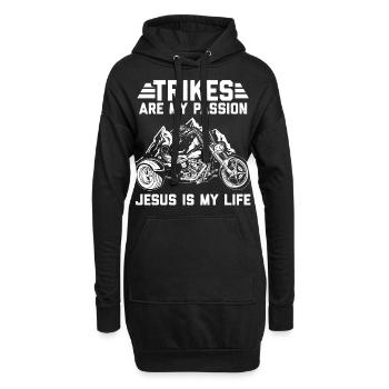 Triker - Hoodie-Kleid - Schwarz - Vorne