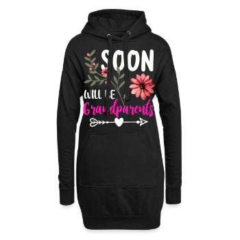 Bald werden wir Oma und Opa, Wir werden Großeltern - Hoodie-Kleid - Schwarz - Vorne