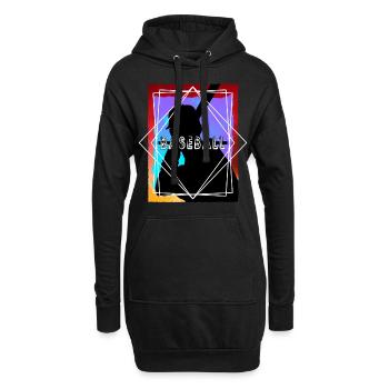 Baseball Baseballspieler USA Sport Vintage Retro - Hoodie-Kleid - Schwarz - Vorne