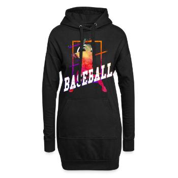 Joueur de baseball Joueur de baseball Vintage Coloré - Sweat-shirt à capuche long Femme - noir - Devant