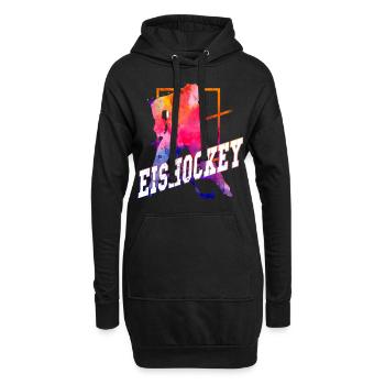 Eishockey Eishockeyspieler Spieler Vintage Retro - Hoodie-Kleid - Schwarz - Vorne