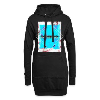 Baseball Ball Spieler USA Sport Vintage Retro - Hoodie-Kleid - Schwarz - Vorne