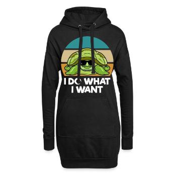 Schildkröten Liebhaber - Hoodie-Kleid - Schwarz - Vorne