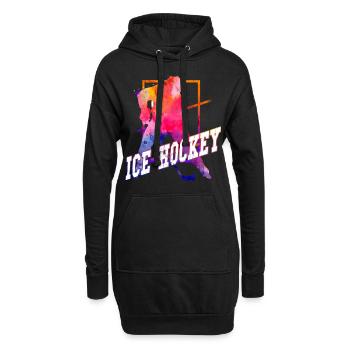 Eishockey Eishockeyspieler Spieler Vintage Retro - Hoodie-Kleid - Schwarz - Vorne