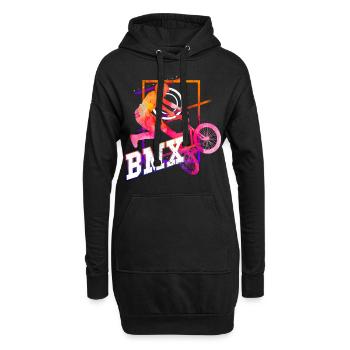 BMX Fahrrad Biker Stunt Trick Freestyle Sport - Hoodie-Kleid - Schwarz - Vorne