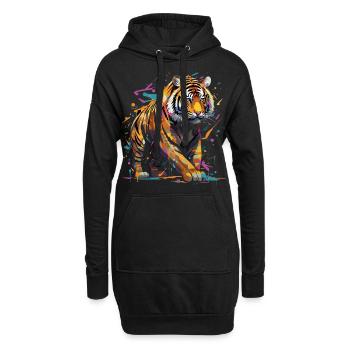 Tigre en colère. Fureur à la graffiti. - Sweat-shirt à capuche long Femme - noir - Devant