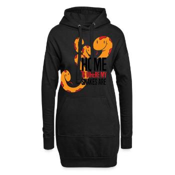 Schlangen Liebhaber | Haustiere Reptil Geschenke - Hoodie-Kleid - Schwarz - Vorne