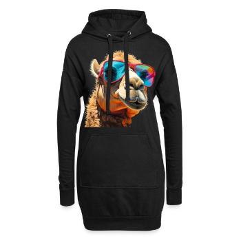Kamel - Hoodie-Kleid - Schwarz - Vorne
