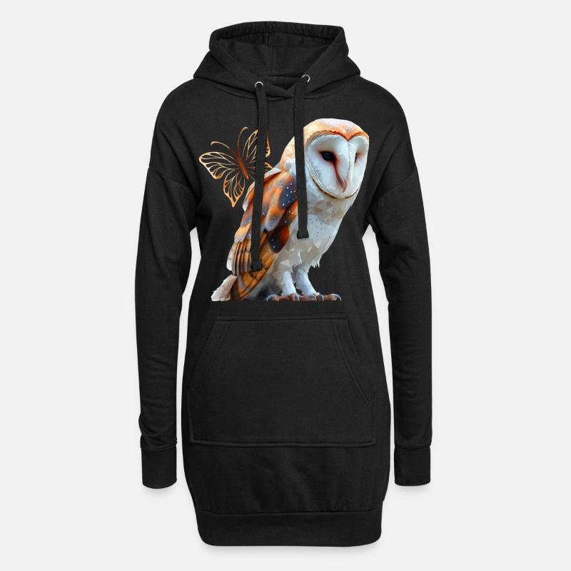 Schleiereule - Hoodie-Kleid - Schwarz