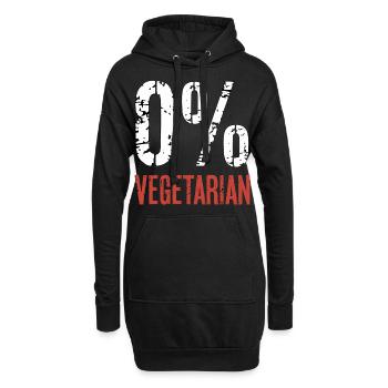 0% Vegetarian 9 - Hoodie-Kleid - Schwarz - Vorne
