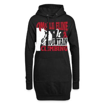 Meine Lebensader sind Bergsteigen, Wanderabenteuer - Hoodie-Kleid - Schwarz - Vorne