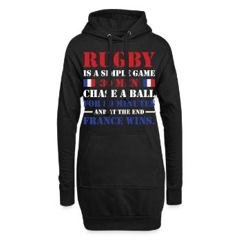 Le rugby est un jeu simple France Rugby - Sweat-shirt à capuche long Femme - noir - Devant