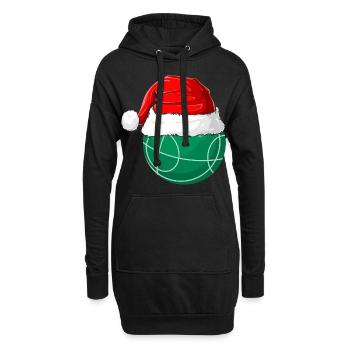 Weihnachten Weihnachtsmannmütze Weihnachts Boccia - Hoodie-Kleid - Schwarz - Vorne