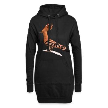 Wiedehopf Vogel Illustration - Hoodie-Kleid - Schwarz - Vorne