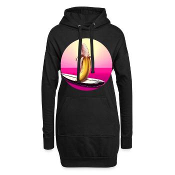 Surf Banana Sunset - Sweat-shirt à capuche long Femme - noir - Devant