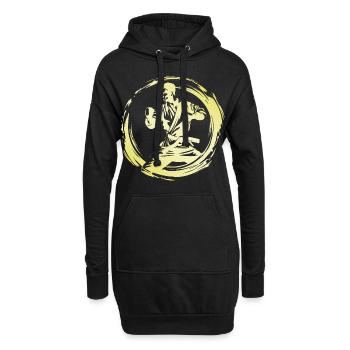 Karate Mann - Hoodie-Kleid - Schwarz - Vorne