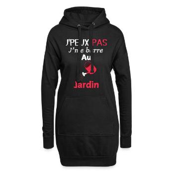 J'peux pas, j'me barre au jardin - Sweat-shirt à capuche long Femme - noir - Devant