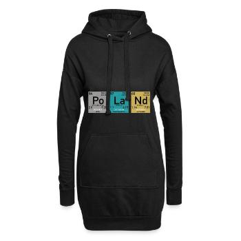Nerd Elements Poland funy - Sweat-shirt à capuche long Femme - noir - Devant