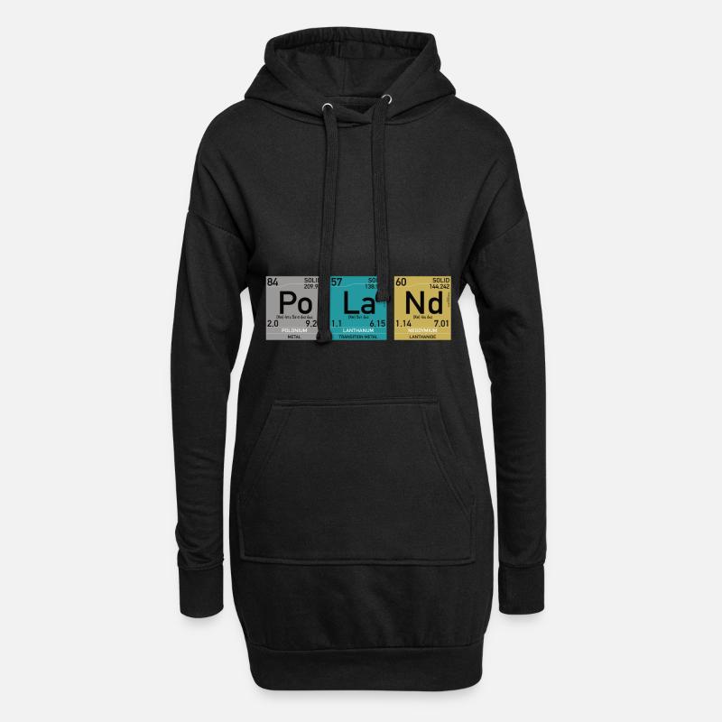 Nerd Elements Poland funy - Sweat-shirt à capuche long Femme - noir