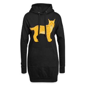 Luchs Kopf vorn vektor - Hoodie-Kleid - Schwarz - Vorne