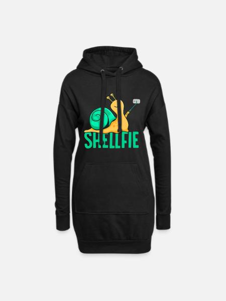 Süße Schnecke mit Shelfie Stick Shelfie Snail - Hoodie-Kleid - Schwarz