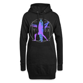 Homme de vitruve yoga yoga mouvement logo dames - Sweat-shirt à capuche long Femme - noir - Devant