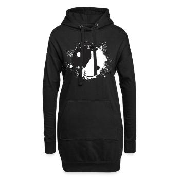 Yin Yang Drachen Ying Yang Symbol Zeichnung - Hoodie-Kleid - Schwarz - Vorne