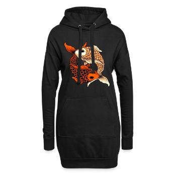 Yin Yang Koi Karpen Koi Teich Japan Fische Symbol - Hoodie-Kleid - Schwarz - Vorne