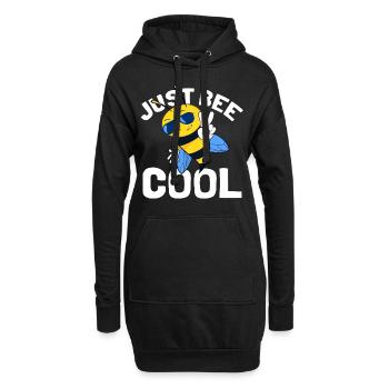 Just Bee Cool - Süße Biene Hummel Wespe - Hoodie-Kleid - Schwarz - Vorne