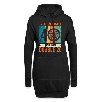40. Geburtstag Dart - Hoodie-Kleid - Schwarz - Vorne