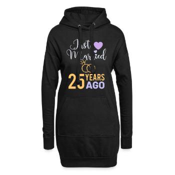 25 Jahre verheiratet Silberhochzeit - Hoodie-Kleid - Schwarz - Vorne