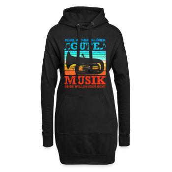 Retro Tuba Design mit Spruch - Hoodie-Kleid - Schwarz - Vorne