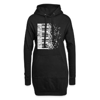 Piano art clavier artiste musique instrument - Sweat-shirt à capuche long Femme - noir - Devant