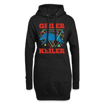 Geometrische Jagd Spruch Jäger Geschenk Rotwild - Hoodie-Kleid - Schwarz - Vorne
