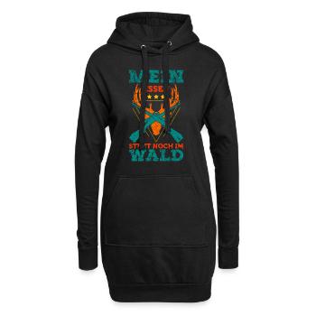Jäger Jagd Spruch Mein Essen im Wald Rotwild - Hoodie-Kleid - Schwarz - Vorne