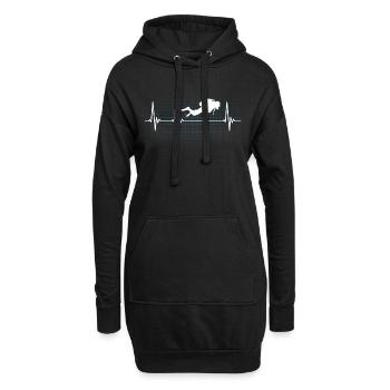 Cadeau de pouls de rythme cardiaque de plongeur - Sweat-shirt à capuche long Femme - noir - Devant